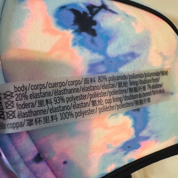 Pink Victorias Secret 2 Piece Bikini Swimsuit Womens Pink Blue Tie Dye Size S - Picture 9 of 16